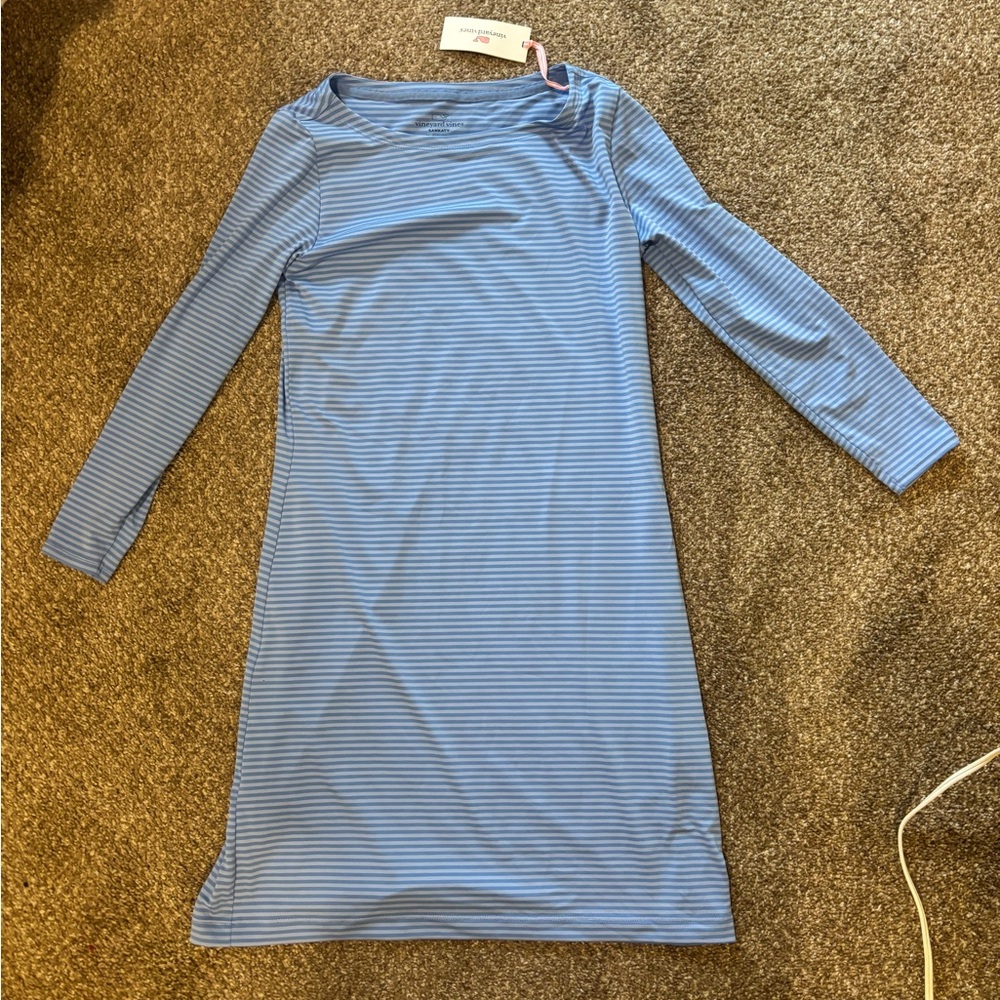 Vineyard Vines Pink Striped Shirt Dress
